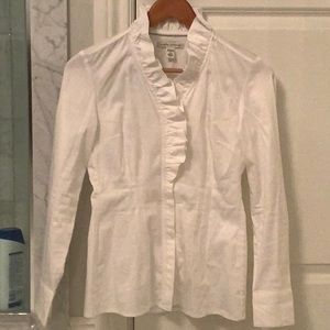 Banana Republic ruffle collar shirt